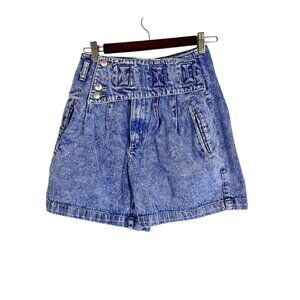Vintage Denim High Waist Shorts Blue 26" Acid Wash 80s Y2K Festival Retro Chic